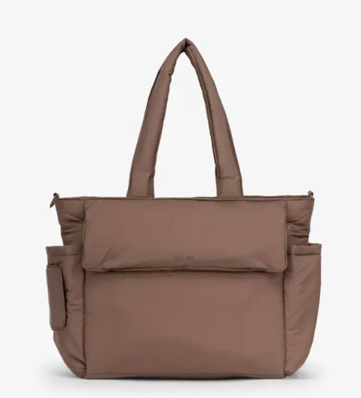 Diaper Tote Bag with Laptop Sleeve in Hazelnut