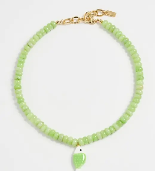 Logan Tay Olive Fish Beaded Necklace