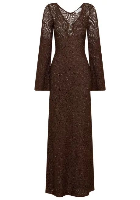 Chelsea Lurex Crochet Maxi Dress