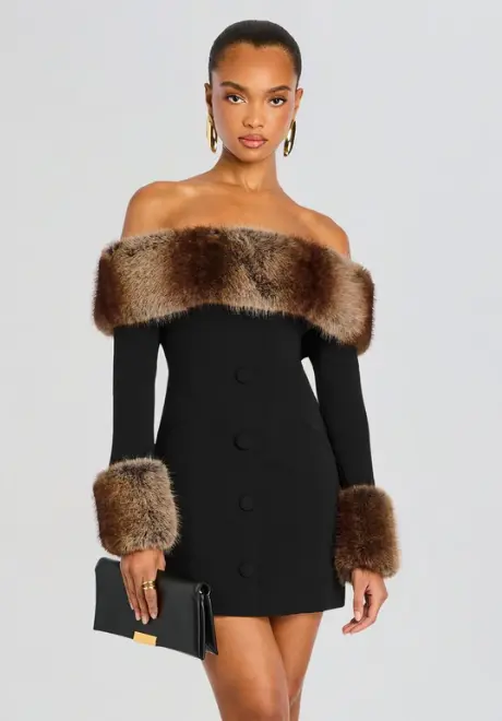 Elspeth Faux Fur Dress