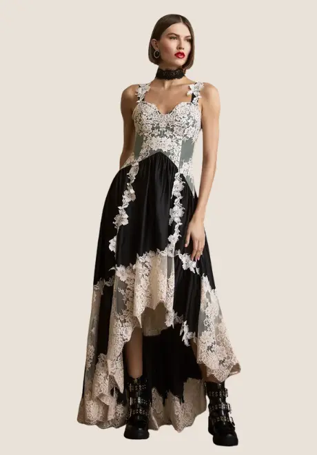 Adla Asymmetrical Lace Dress