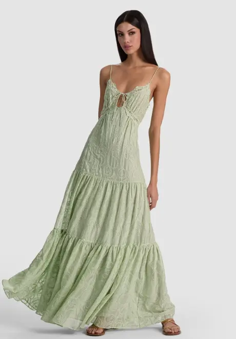 Nicky Lace Tiered Maxi Dress