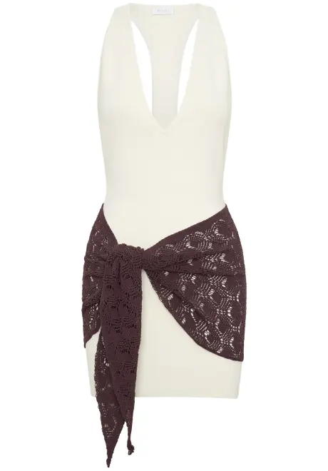 Mollie Mini Dress With Crochet Overlay