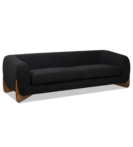 Alpine 90 Sherpa Sofa Ebony Black Boucle