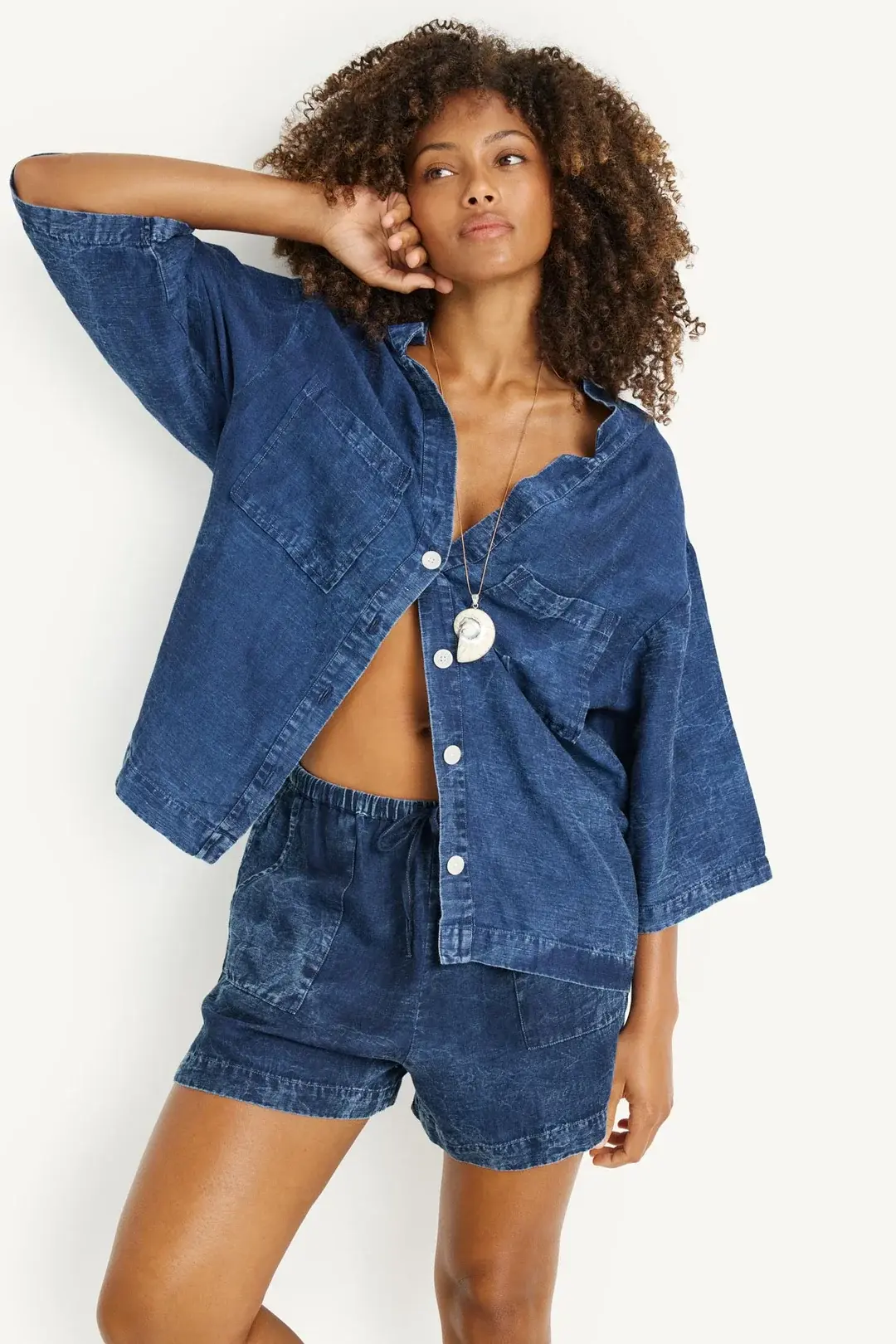 Jaida Jacket - Daydream Denim Cotton Linen