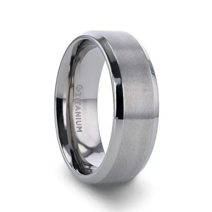 SHIRE Titanium Men’s Flat Wedding Ring
