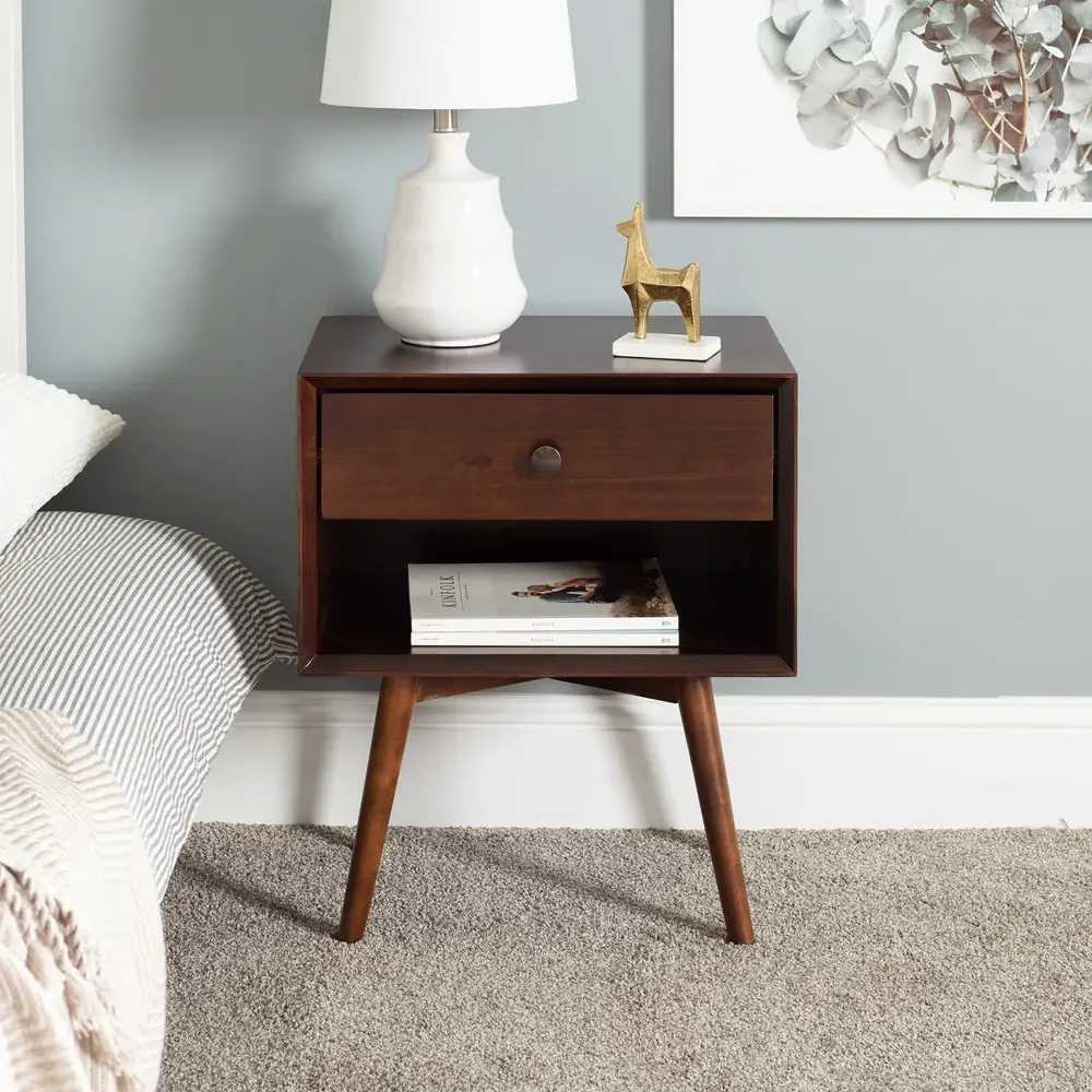 Mid-Century Solid Wood Nightstand Collection
