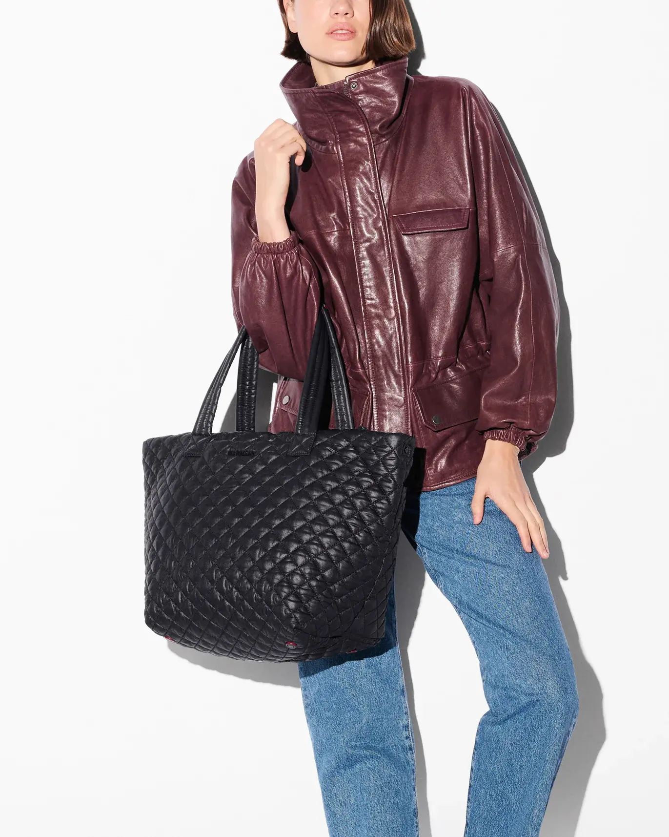 Black Medium Metro Tote Deluxe