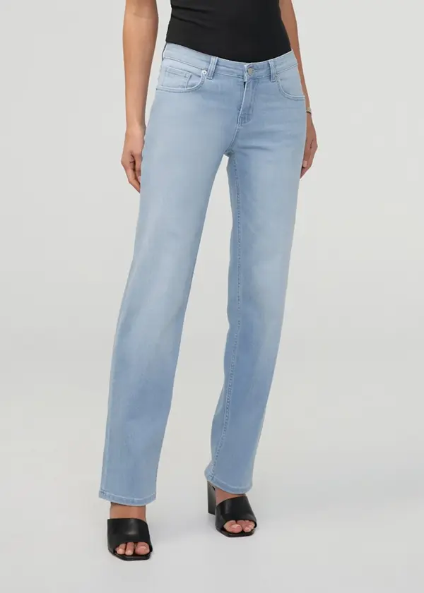 Performance Denim Mid Rise Straight - Desert Blue