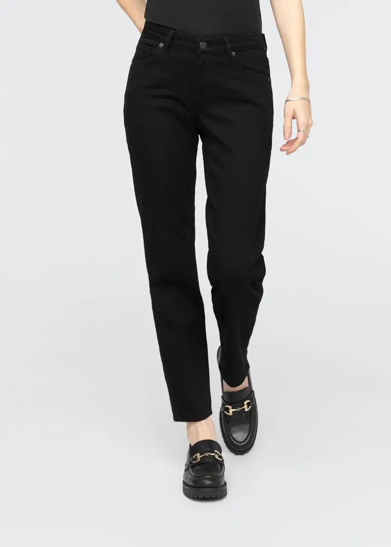 Performance Denim Mid Rise Slim Taper - Black
