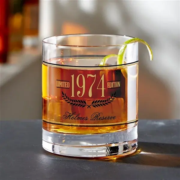 Aged To Perfection Birthday Whiskey Glass