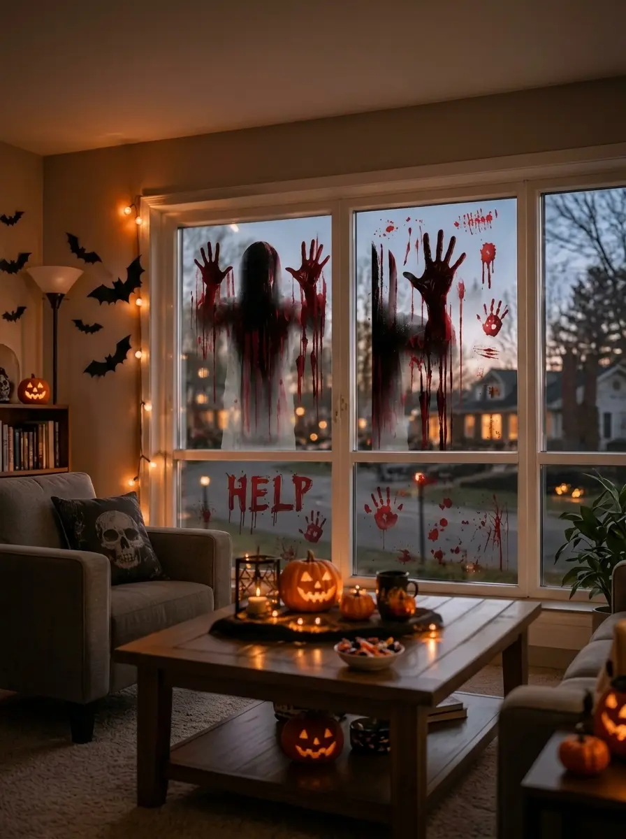 Halloween Ghost Static Window Cling, Double Sided Pvc Glass Sticker