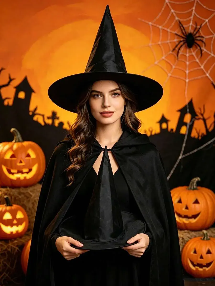 1/2/4pcs Halloween Witch Hats, Black Floating Witch Hat Decor For Halloween Party