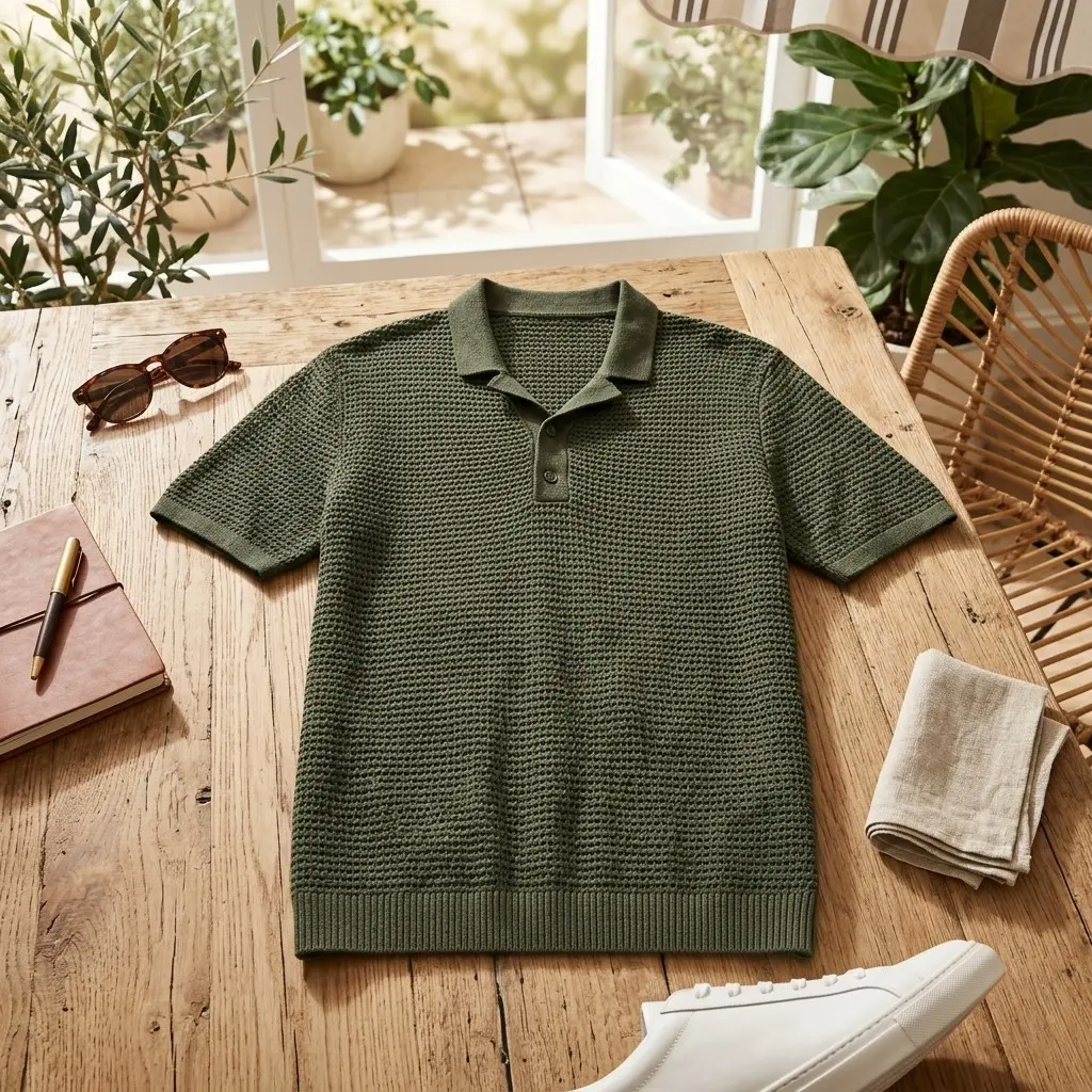 Short Sleeve Polo Sweater