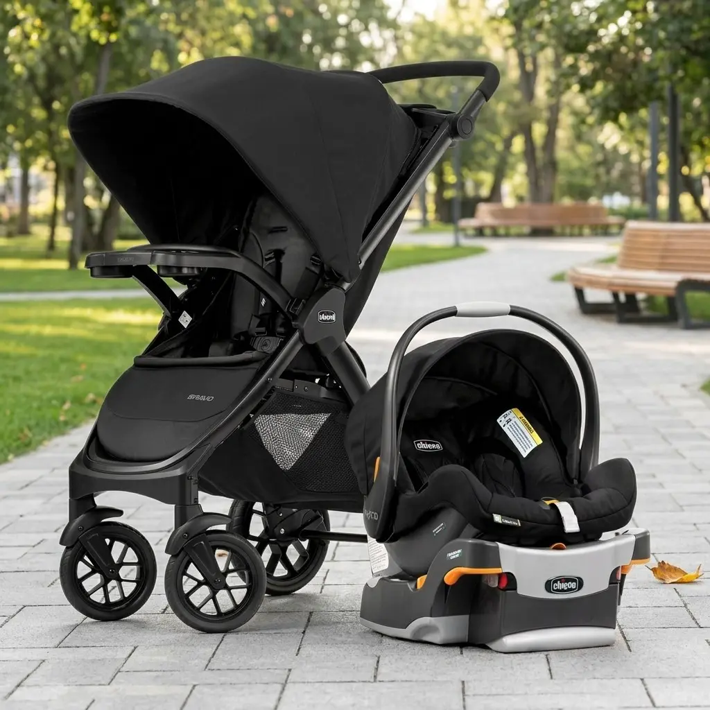 Chicco Bravo 3 In 1 Quick Fold Trio Travel System