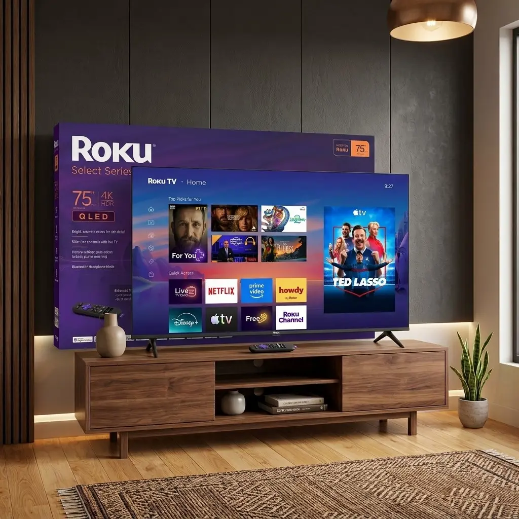 Roku 75&Quot; Select Series 4k Qled Hdr Smart Roku Tv With Voice Remote