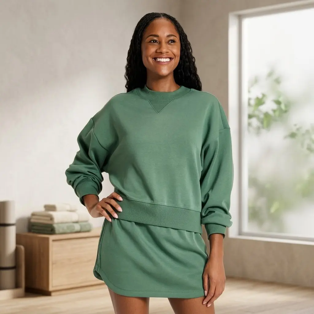 Women's Airy Sleek Pique Crewneck Sweatshirt