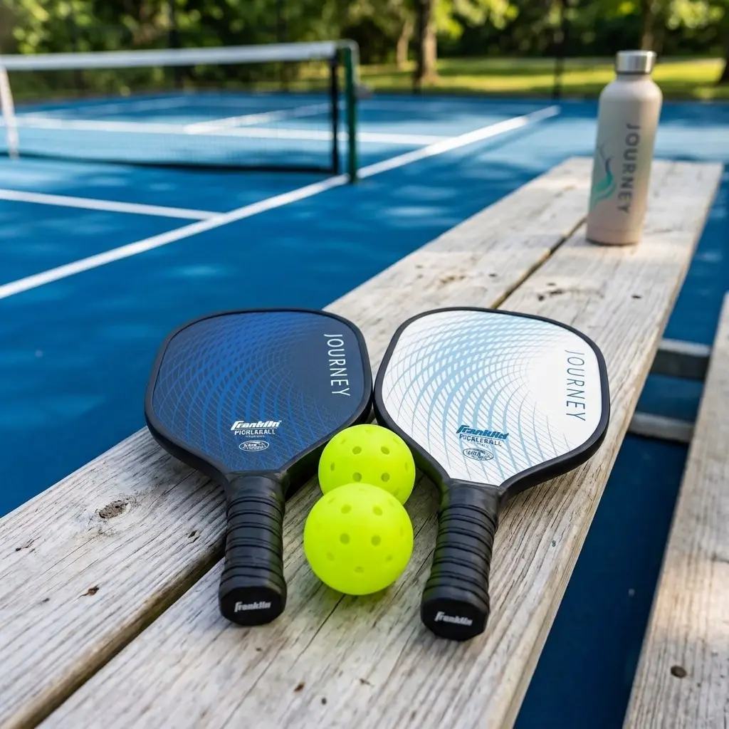 Franklin Sports 2 Player Wood Journey Pickleball Paddle And Ball Set In Mesh Bag