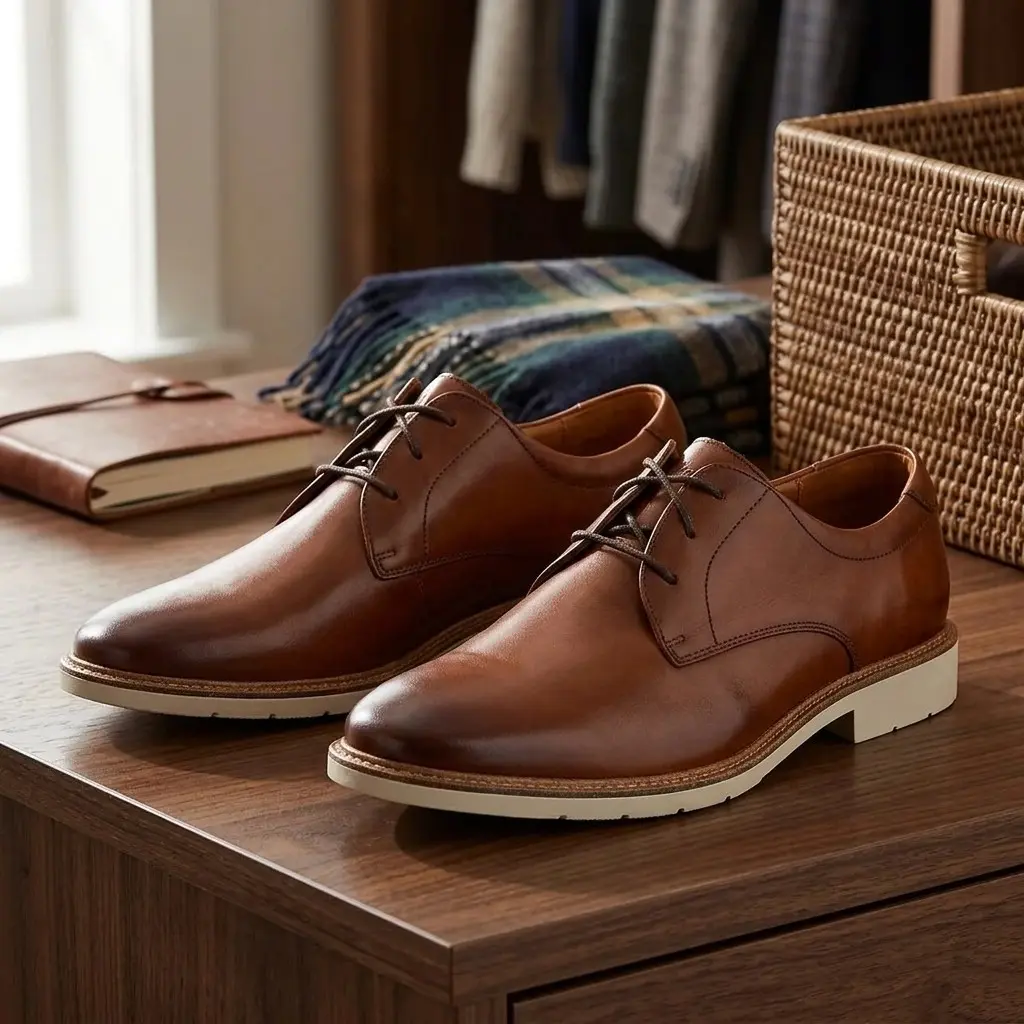 Florsheim Mens Highpoint Plain Toe Round Closed Toe Oxford Shoes