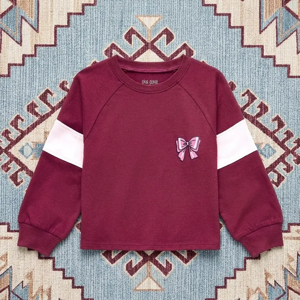 Okie Dokie Toddler &Amp; Little Girls Round Neck Long Sleeve