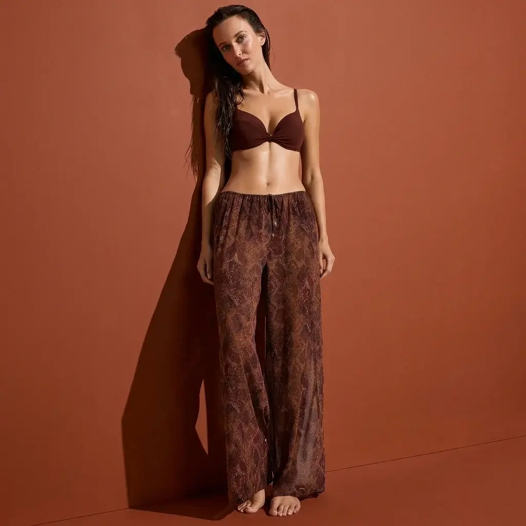 Victoria's Secret Swim Beachwear Sheer Crinkle Wide Leg Pant