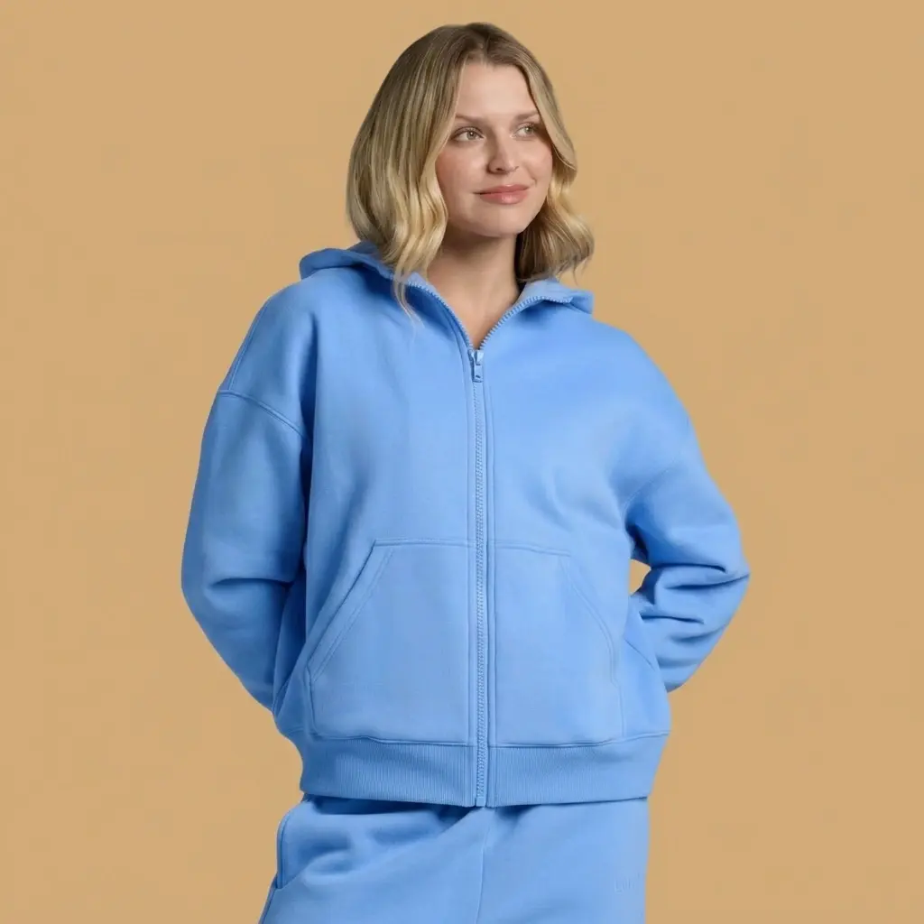Basic Crop Zip Hoodie