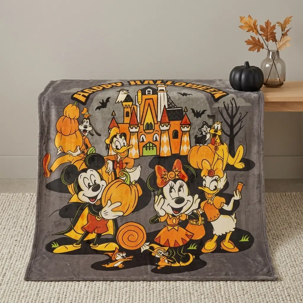 Mickey Mouse And Friends Halloween Fleece Throw
