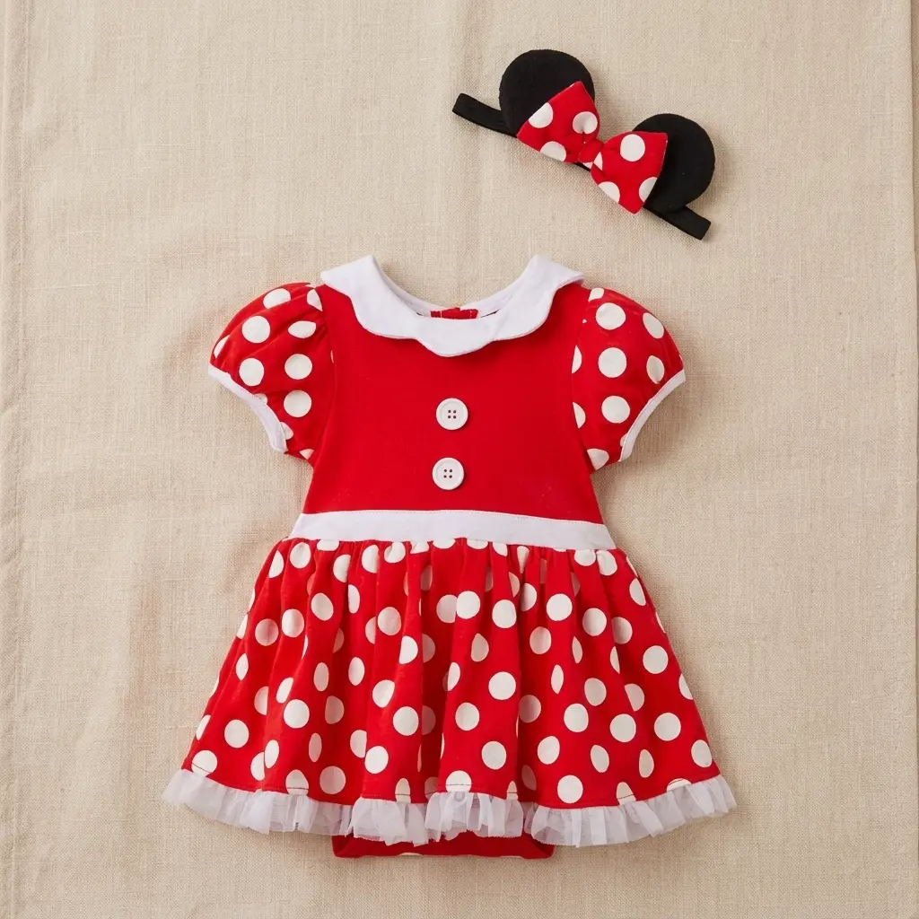Minnie Mouse Costume Bodysuit For Baby – Red