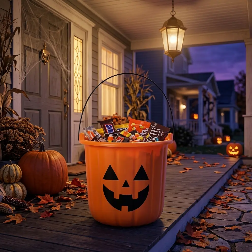 7.5&Quot; Halloween Trick Or Treat Pail Orange   Hyde And Eek! Boutique