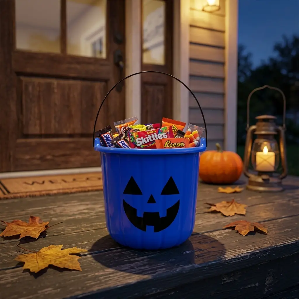 Halloween Trick Or Treat Pail Blue   Hyde And Eek! Boutique
