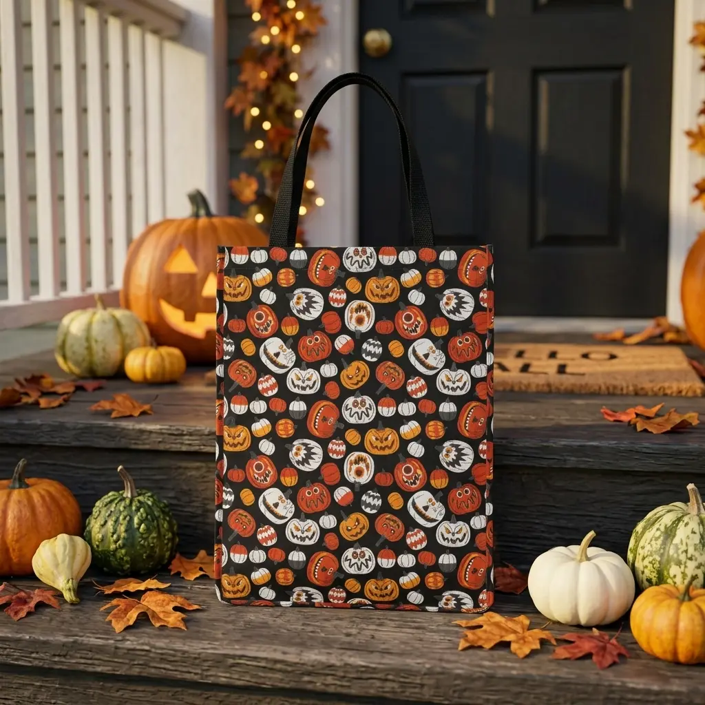 16 Pumpkin Toss Halloween Trick Or Treat Bag   Hyde And Eek! Boutique