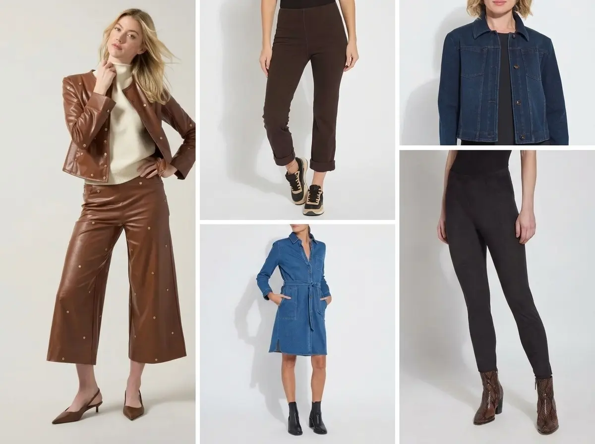 Lyssé Fall Outfits: Denim, Faux Suede and a Little Edge